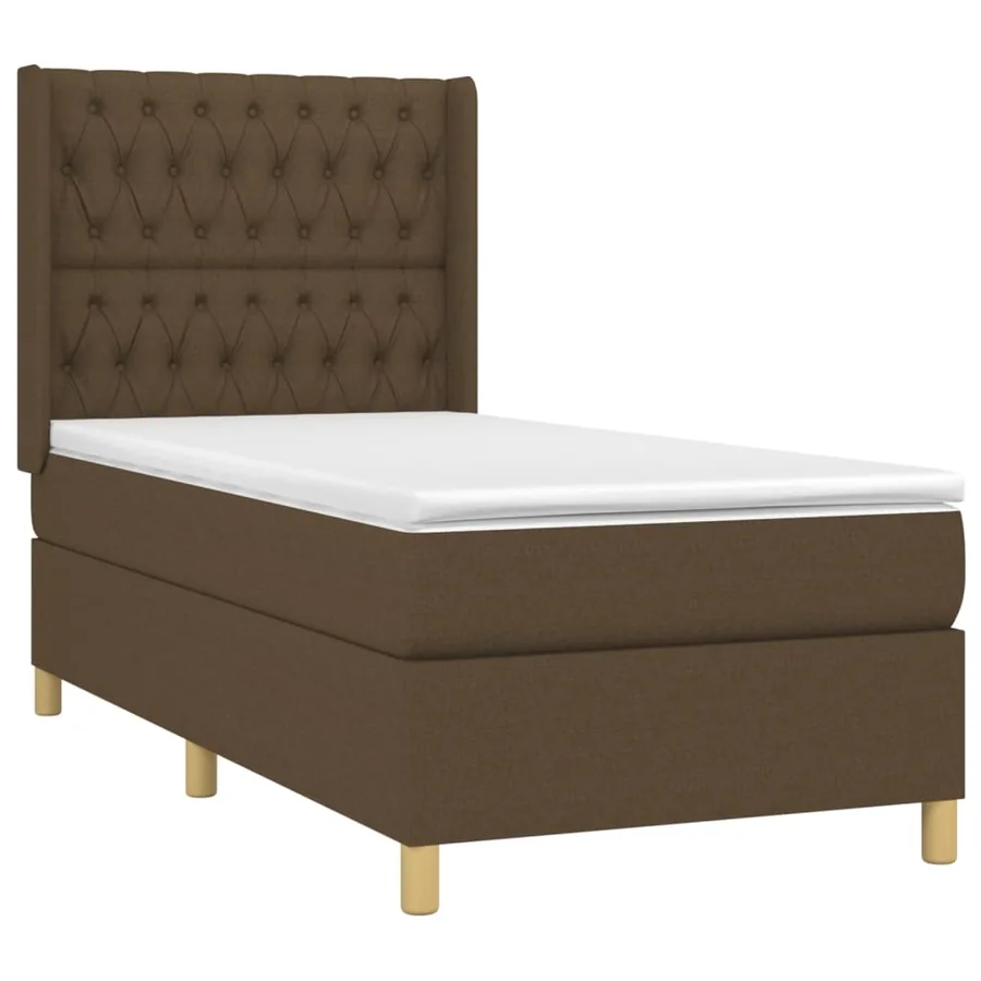 Sommier à lattes de lit avec matelas Marron foncé 100x200 cm - 3