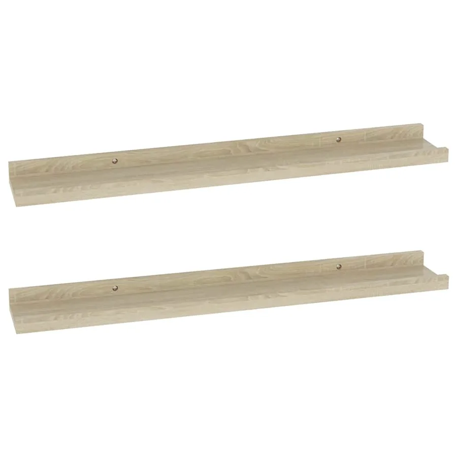 Étagères murales 2 pièces Chêne Sonoma 60x9x3 cm - 2