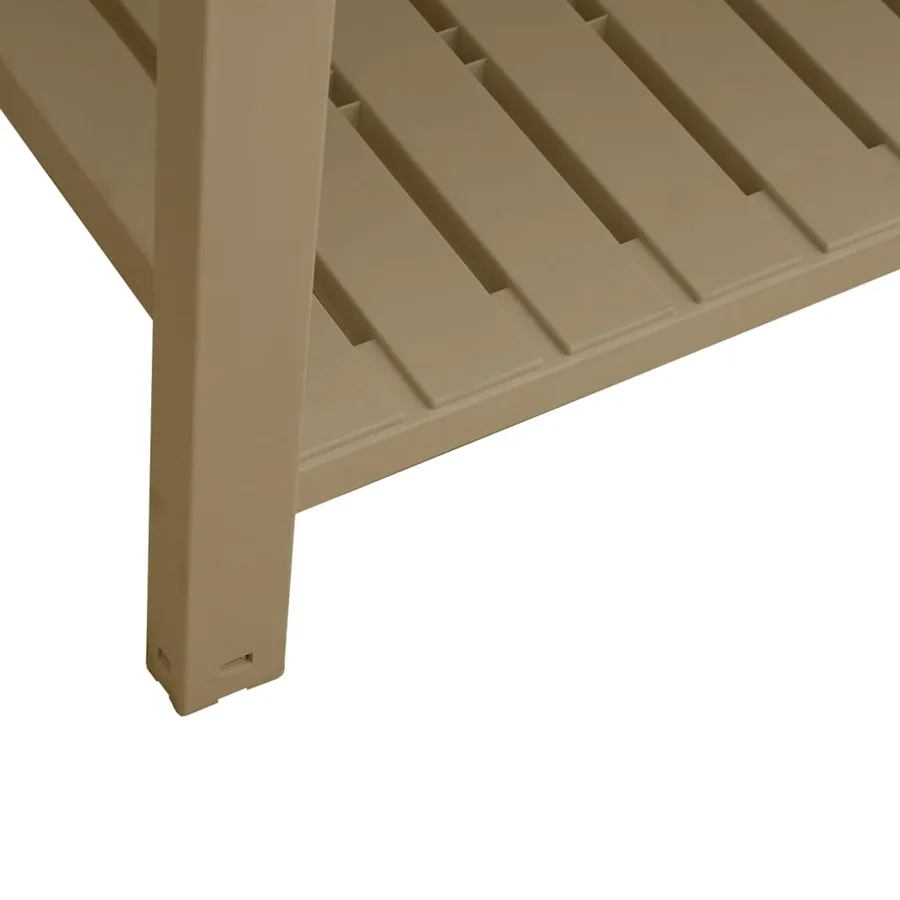 Lit surélevé de jardin marron clair 110x45x79 cm polypropylène - 6