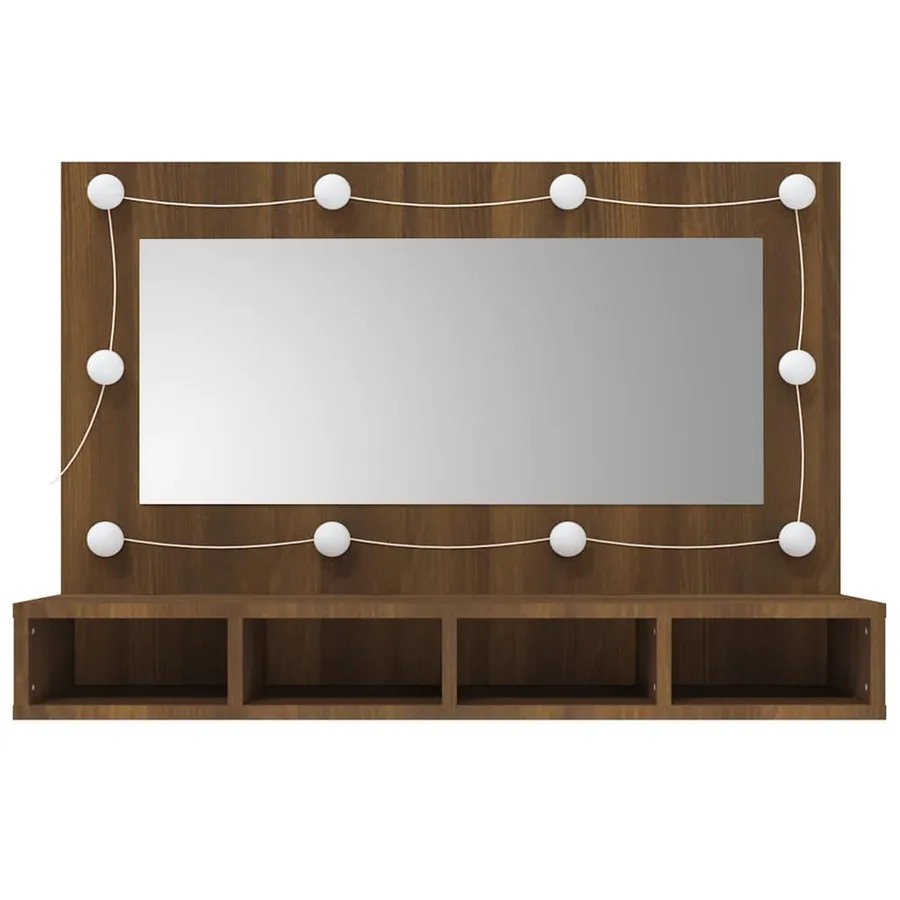 Armoire à miroir avec LED Chêne marron 90x31,5x62 cm - 4