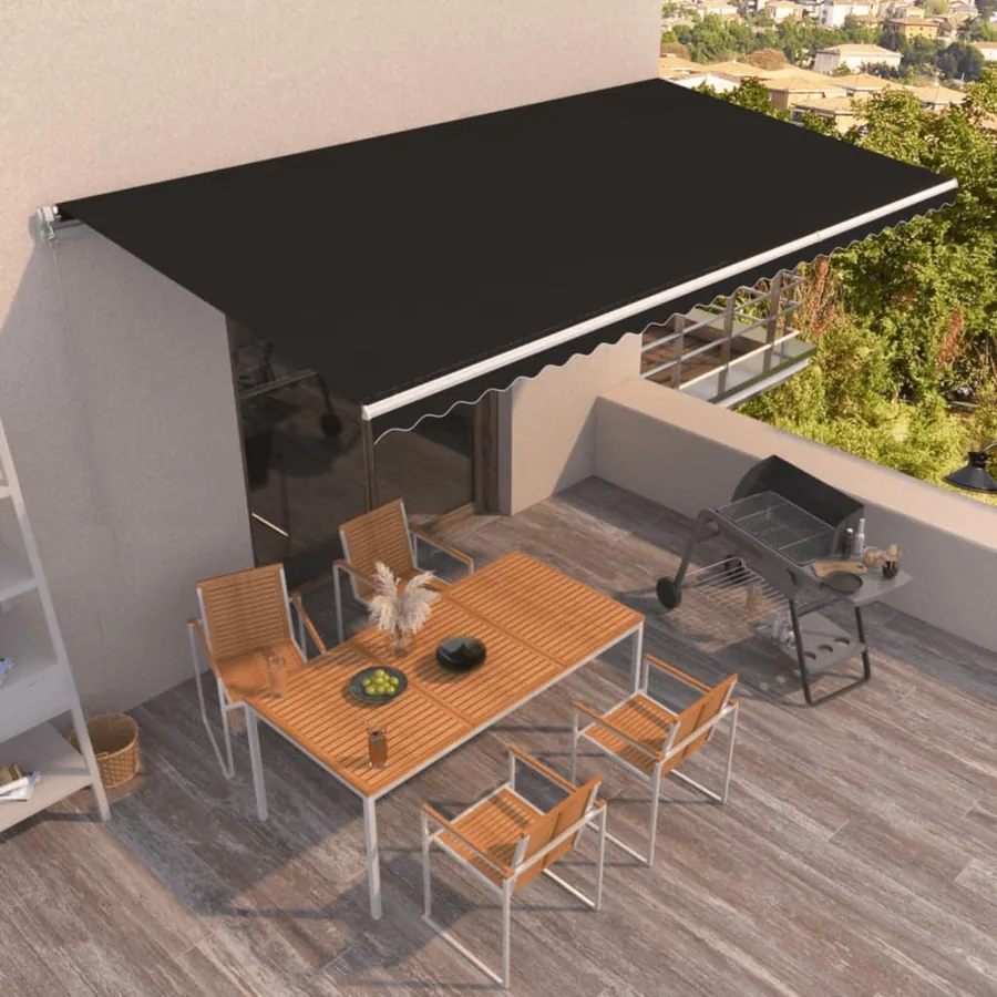 Auvent manuel rétractable 600x350 cm Anthracite
