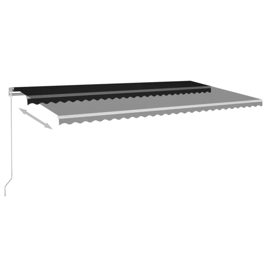 Auvent manuel rétractable 600x350 cm Anthracite - 5