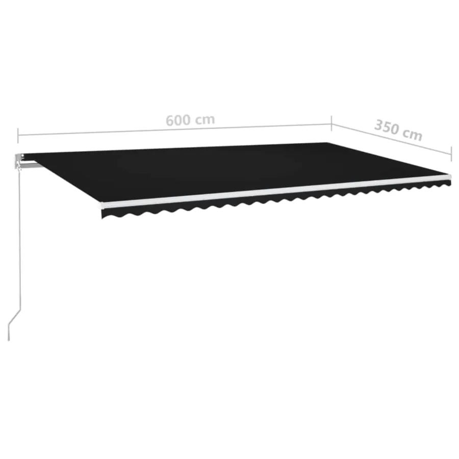 Auvent manuel rétractable 600x350 cm Anthracite - 6