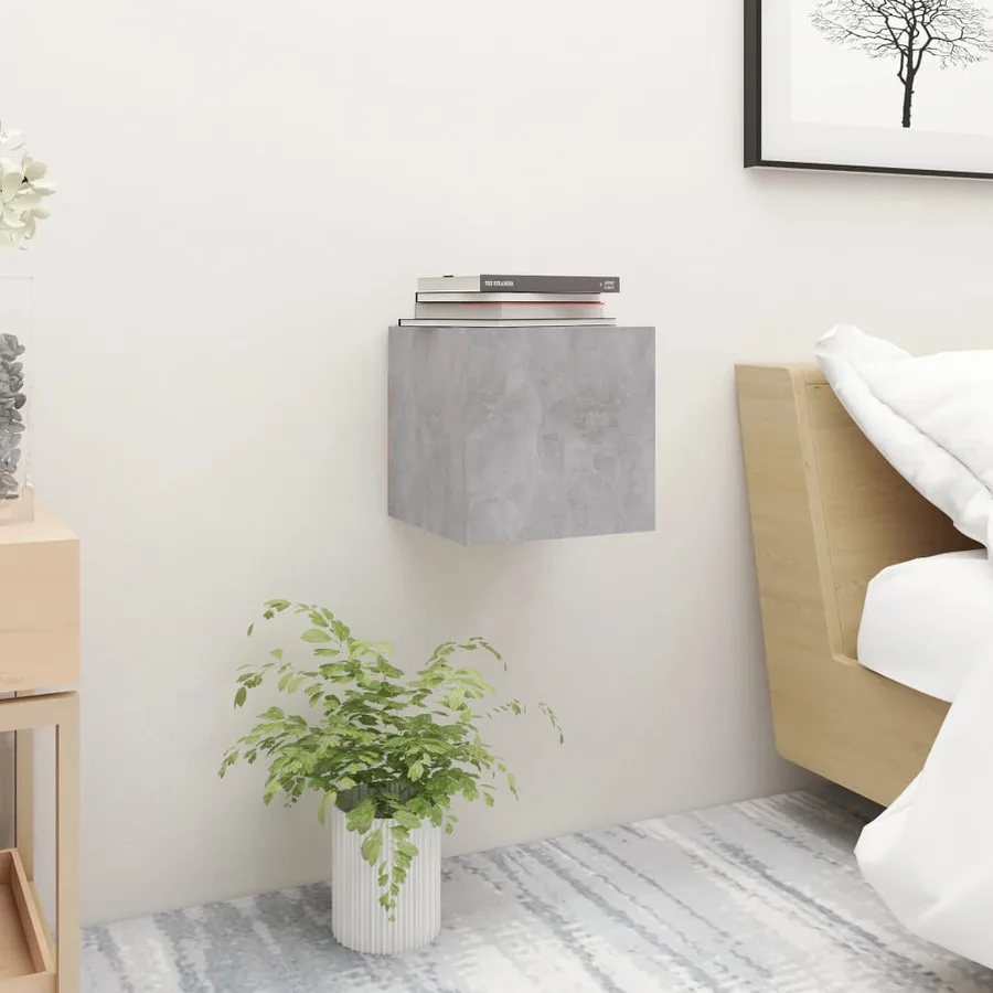 Tables de chevet 2pcs Gris béton 30,5x30x30cm Bois d'ingénierie - 2