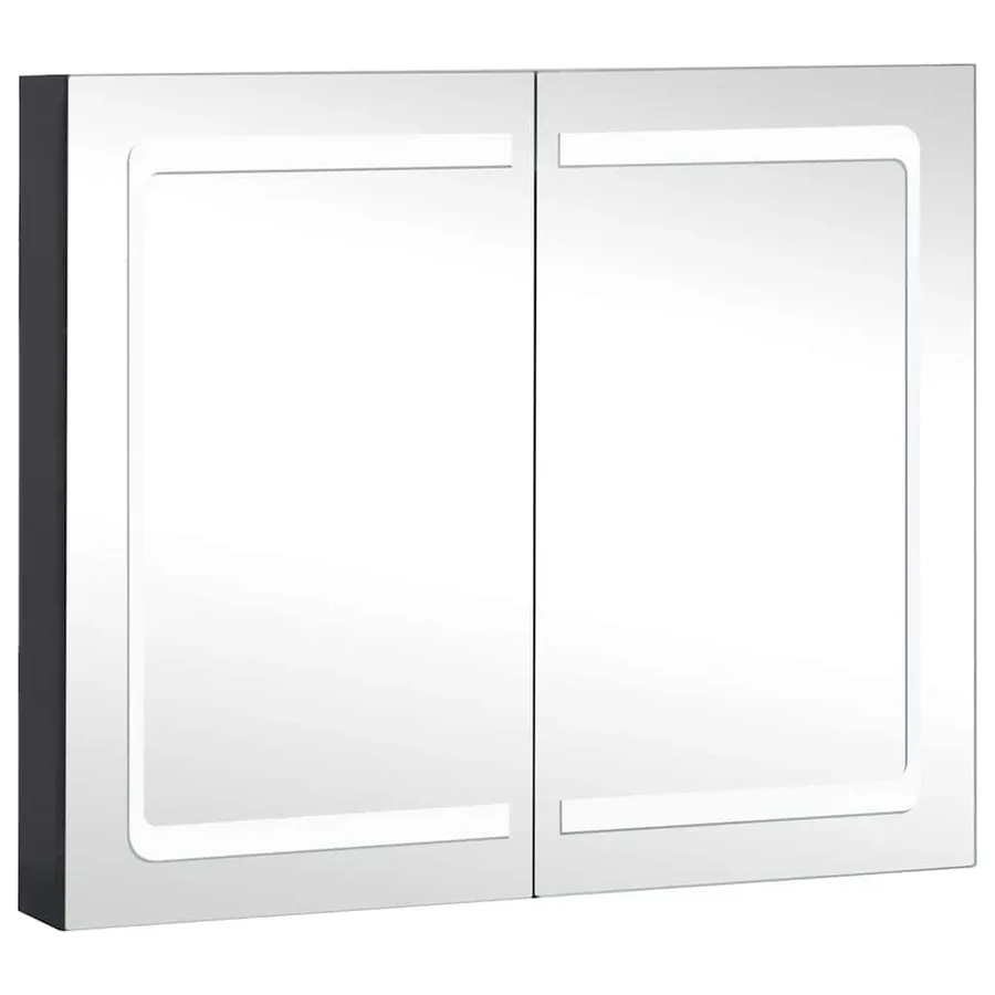 Armoire de salle de bain à miroir LED 80x12,2x68 cm - 2