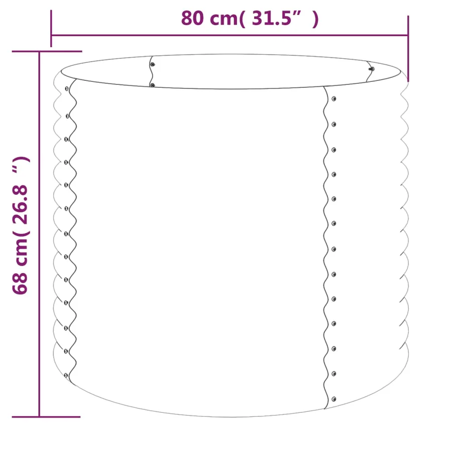 Jardinière de jardin Acier galvanisé 80x80x68 cm Marron - 4