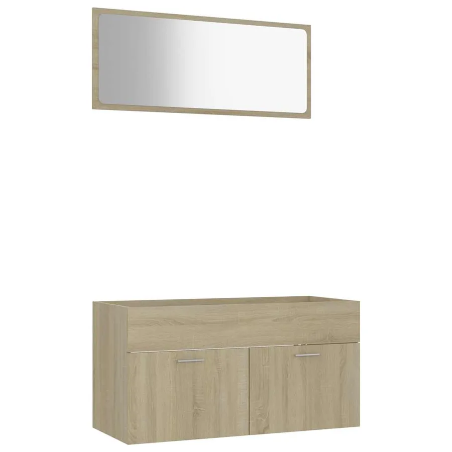 Ensemble de meubles de salle de bain 2 pcs chêne sonoma - 2
