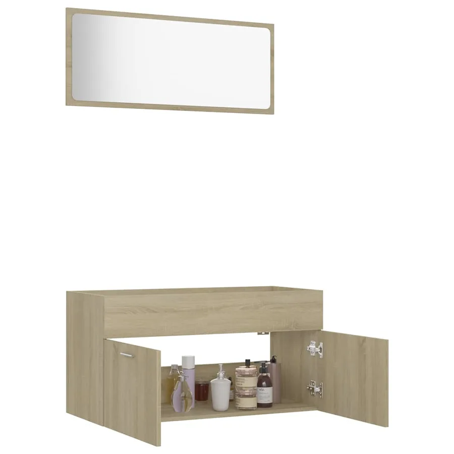 Ensemble de meubles de salle de bain 2 pcs chêne sonoma - 4
