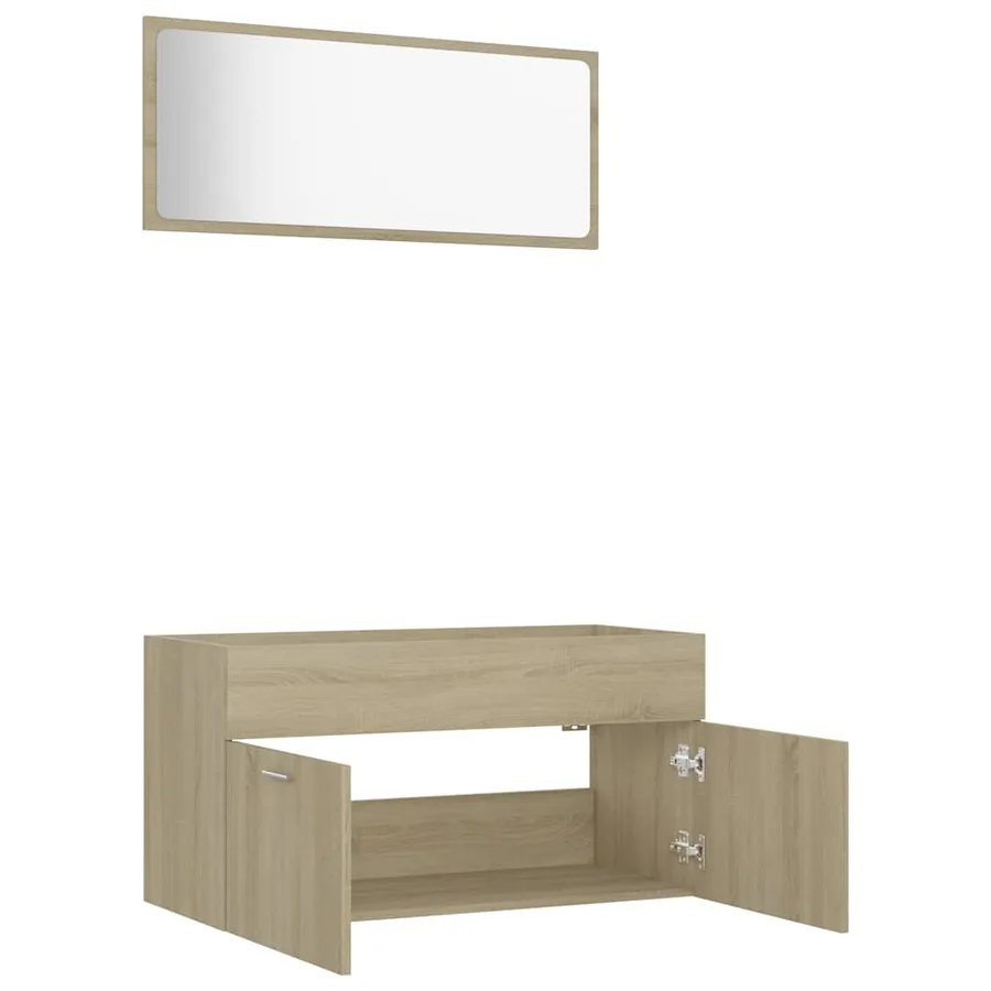 Ensemble de meubles de salle de bain 2 pcs chêne sonoma - 6