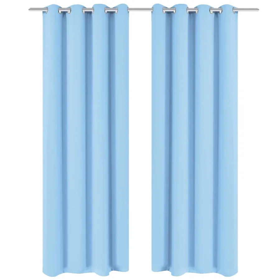 Rideau occultant avec œillets métalliques 270 x 245 cm Turquoise - 2