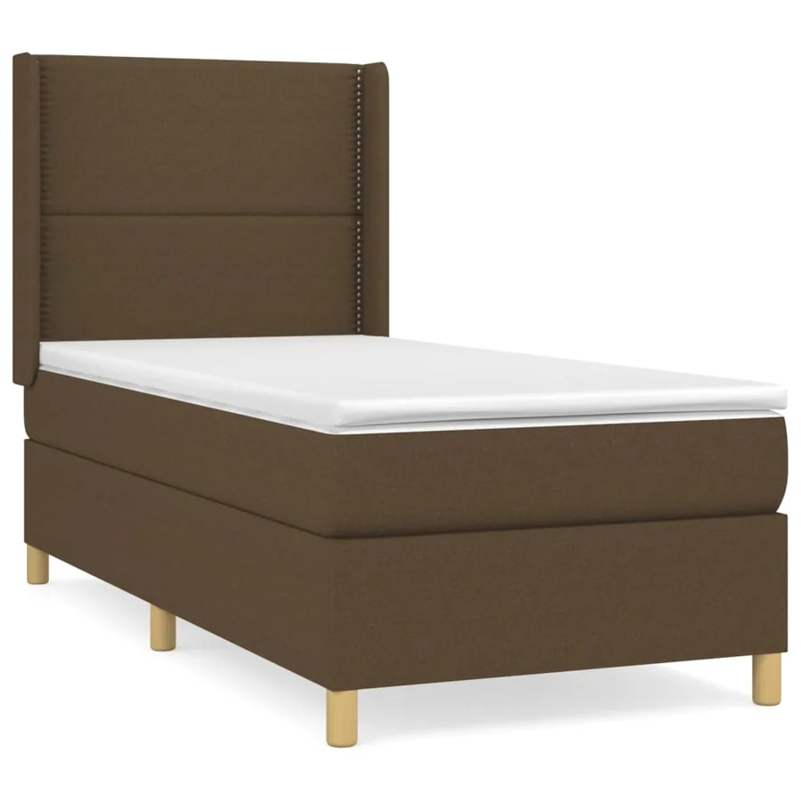 Sommier à lattes de lit avec matelas Marron foncé 100x200 cm - 2
