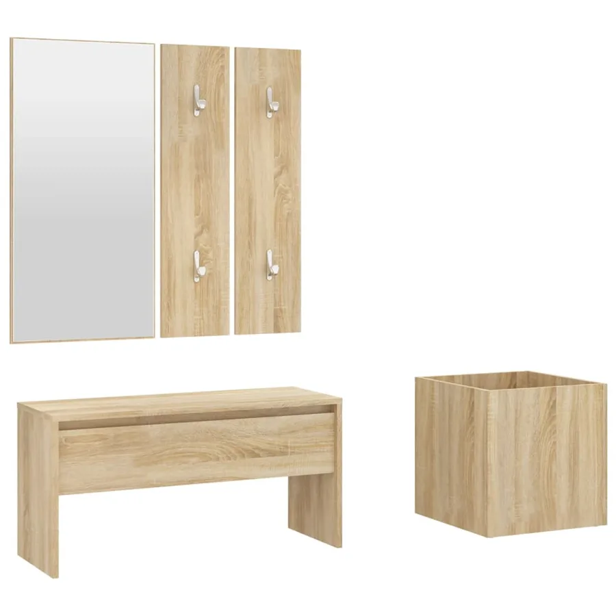 Ensemble de meubles de couloir Chêne Sonoma Bois d'ingénierie - 2