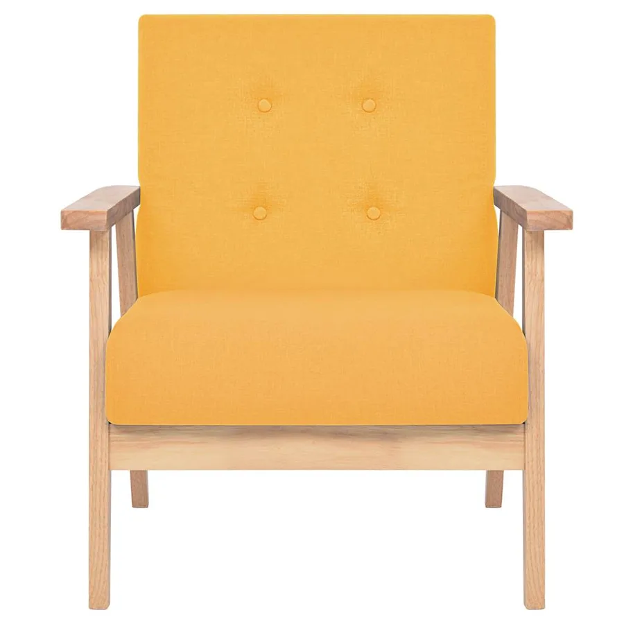 Fauteuil jaune tissu - 2