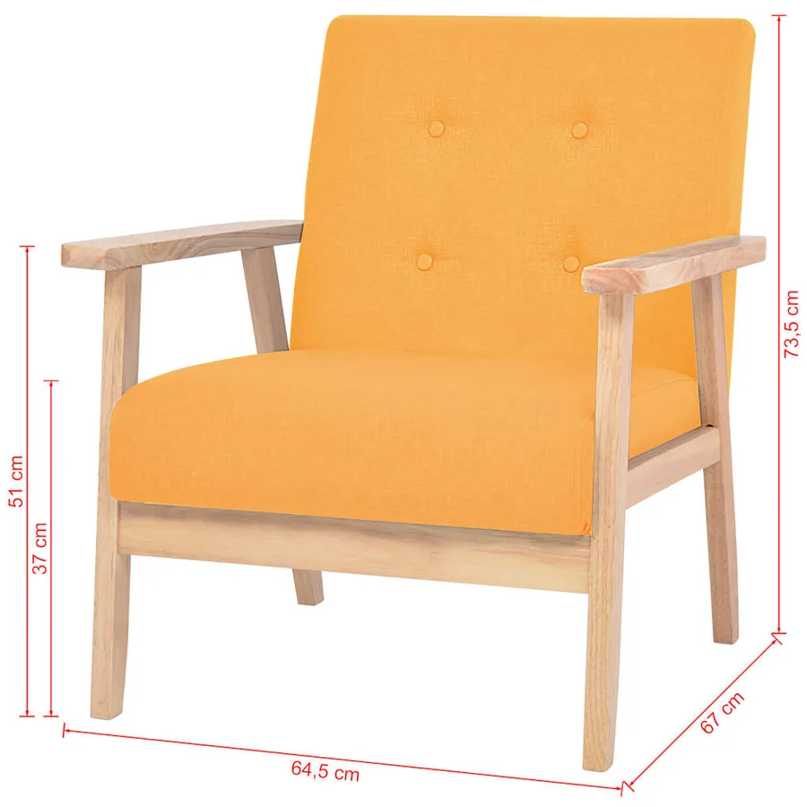 Fauteuil jaune tissu - 7