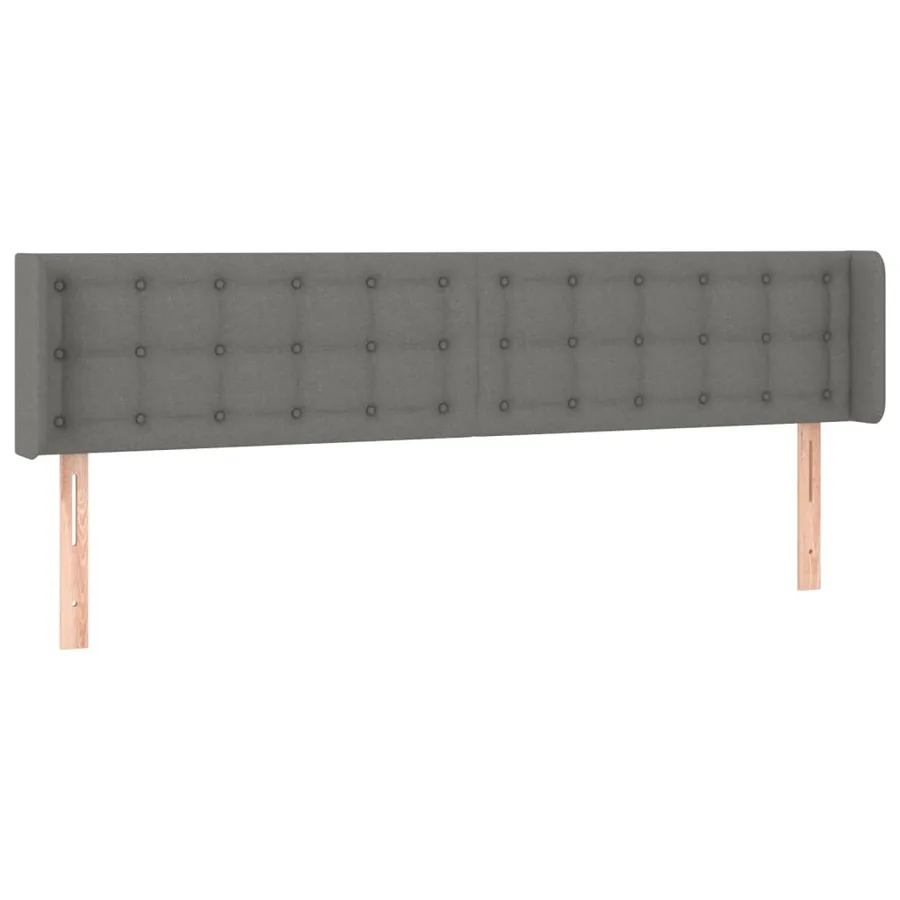 Tête de lit à LED Gris foncé 203x16x78/88 cm Tissu - 3