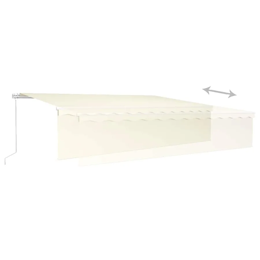 Auvent manuel rétractable avec store 6x3 m Crème - 4
