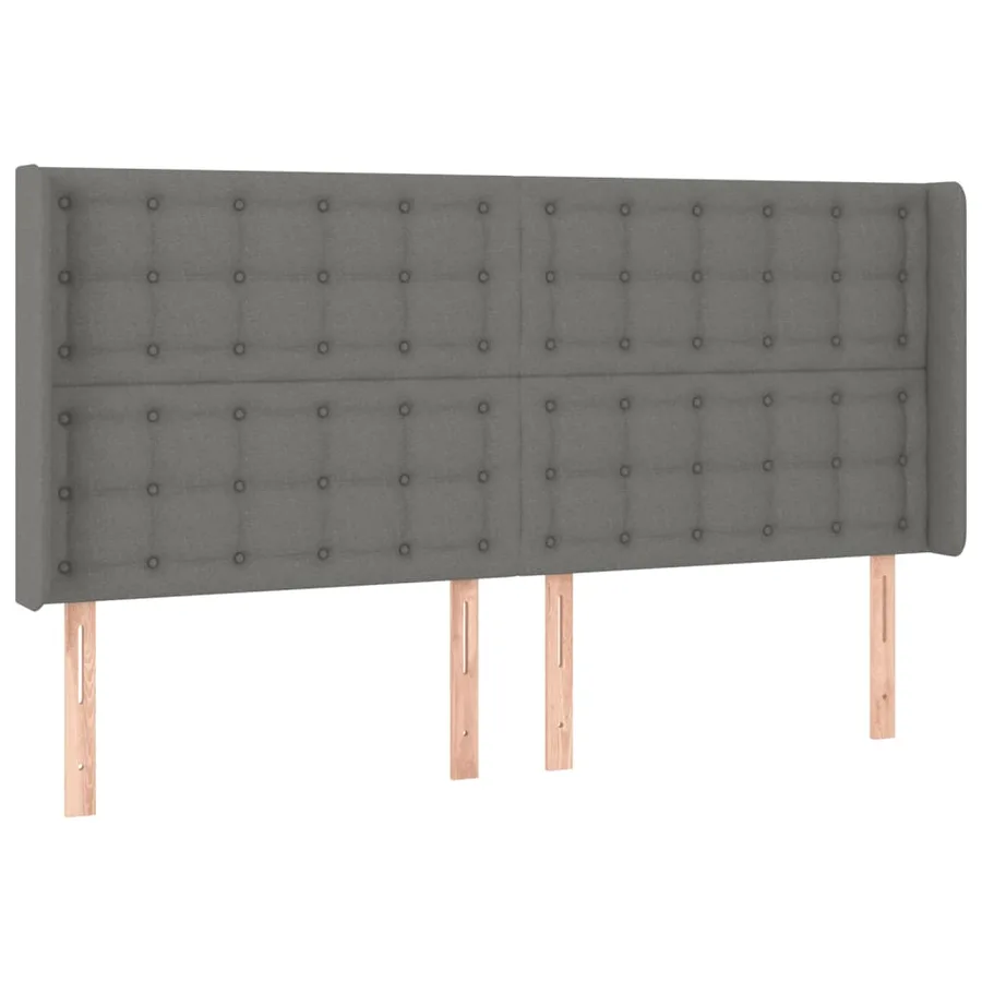 Tête de lit à LED Gris foncé 203x16x118/128 cm Tissu - 3