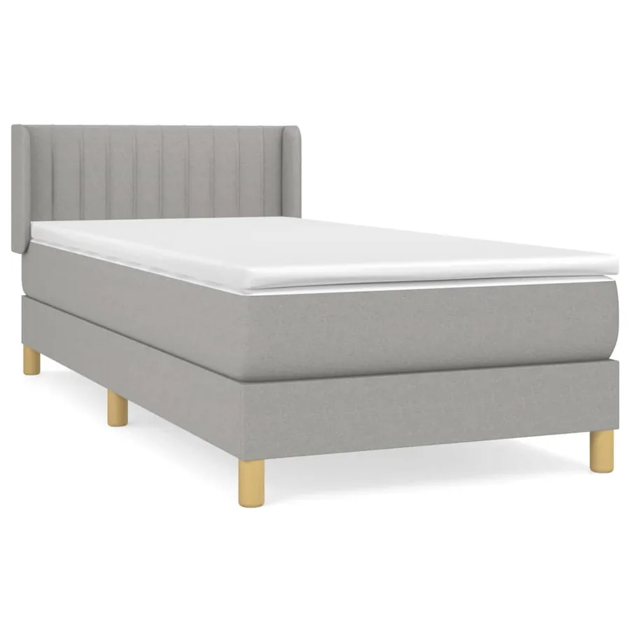 Sommier à lattes de lit avec matelas Gris clair 100x200cm Tissu - 2