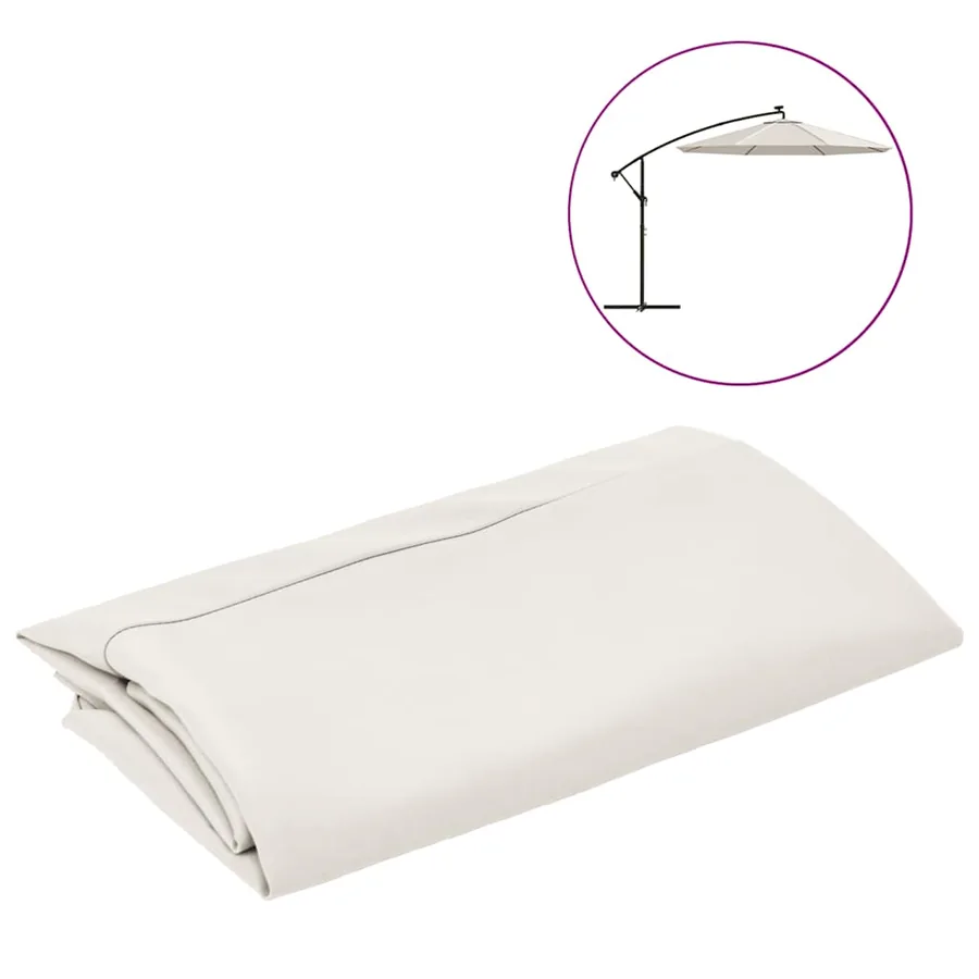Tissu de remplacement pour parasol déporté Blanc sable 350 cm - 2