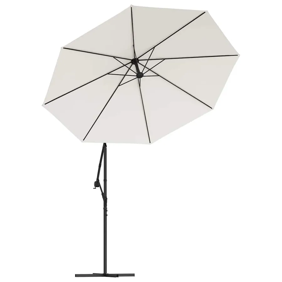 Tissu de remplacement pour parasol déporté Blanc sable 350 cm - 4