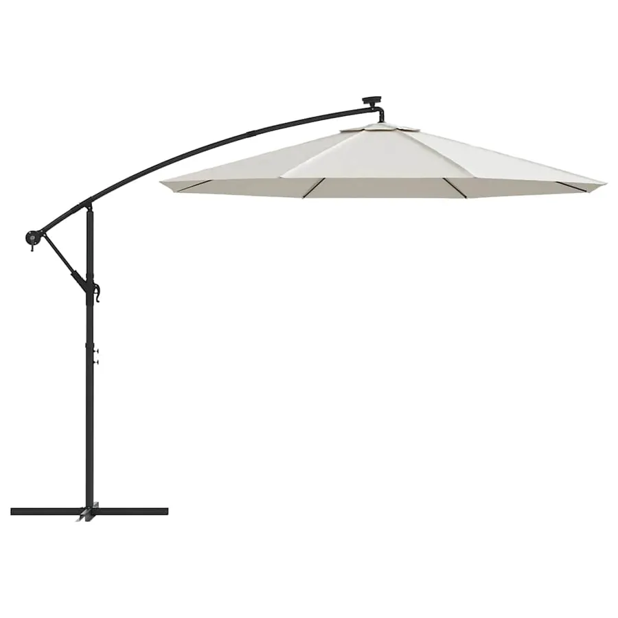 Tissu de remplacement pour parasol déporté Blanc sable 350 cm - 5
