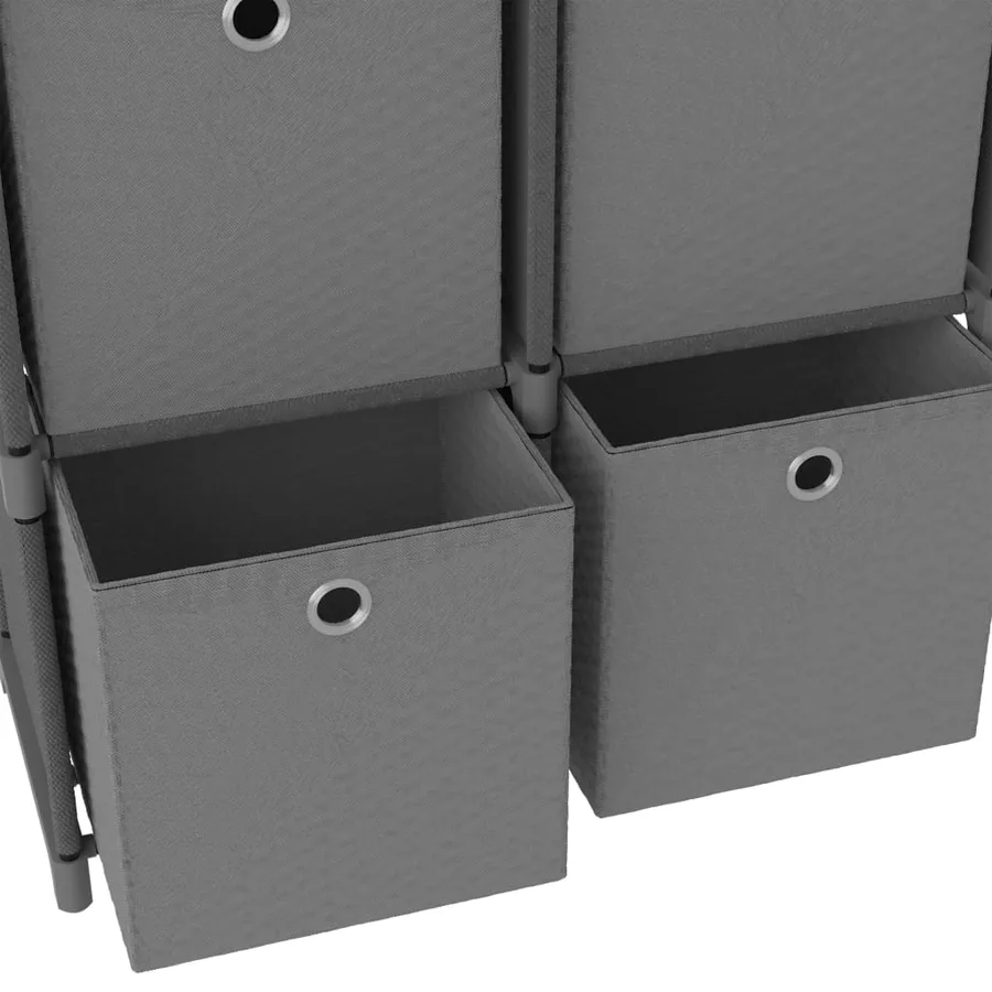 Étagère d'affichage 5 cubes et boîtes Gris 103x30x72,5 cm Tissu - 6