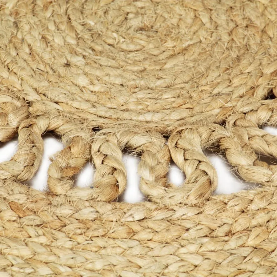 Tapis fait à la main Jute tressée 120 cm - 4