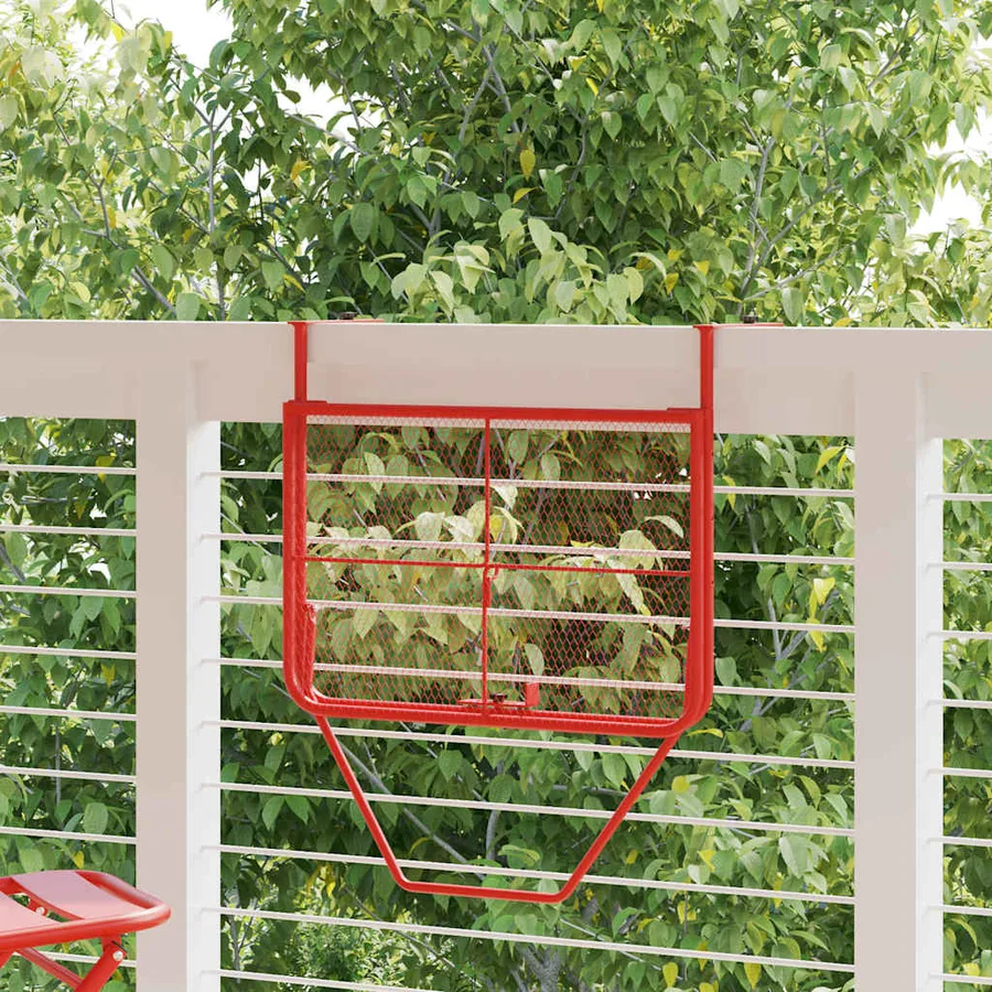 Table de balcon Rouge 60x40 cm Acier - 3