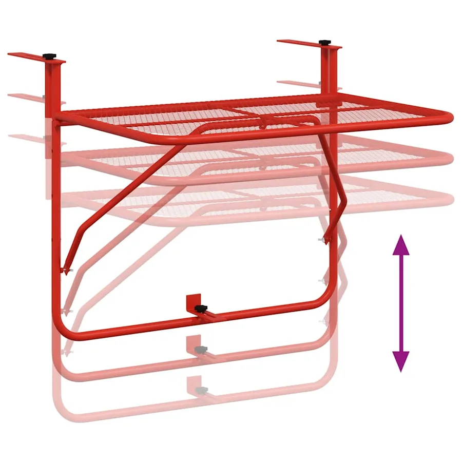 Table de balcon Rouge 60x40 cm Acier - 7
