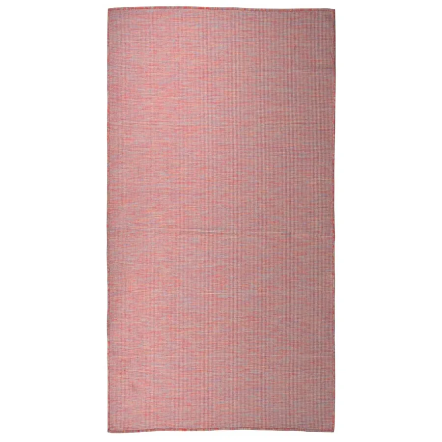 Tapis à tissage plat d'extérieur 80x150 cm Rouge