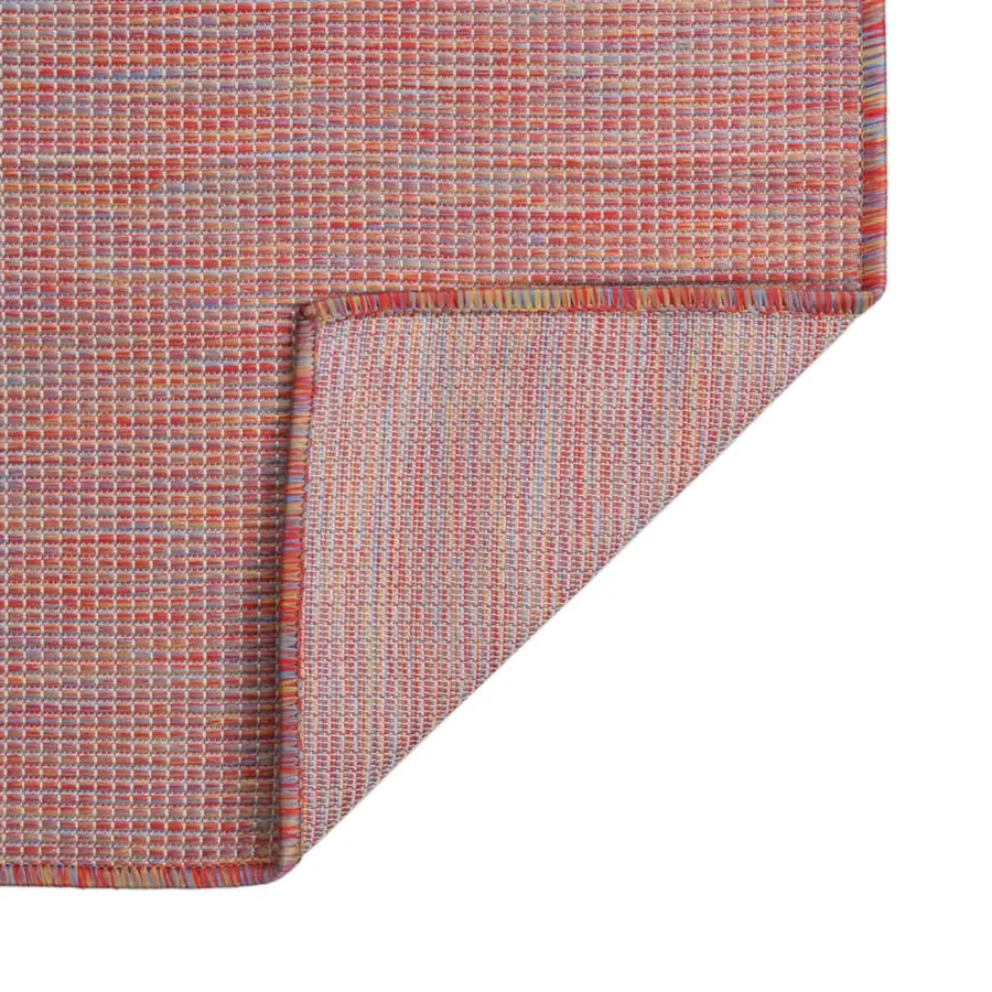 Tapis à tissage plat d'extérieur 80x150 cm Rouge - 2