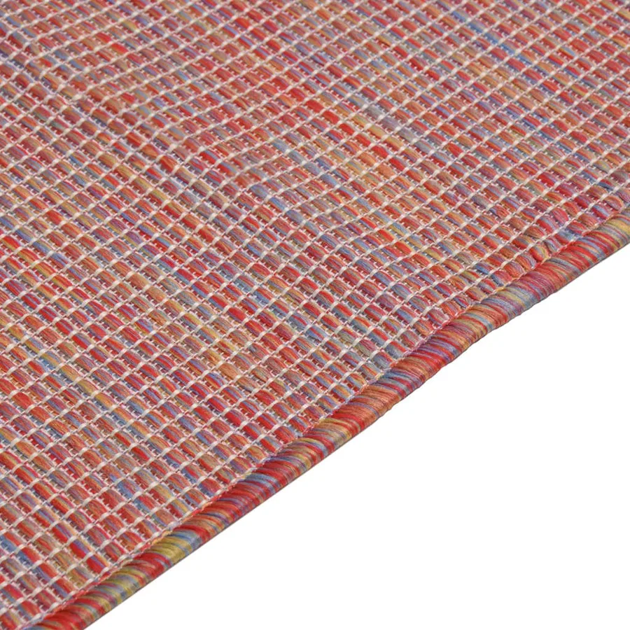 Tapis à tissage plat d'extérieur 80x150 cm Rouge - 4