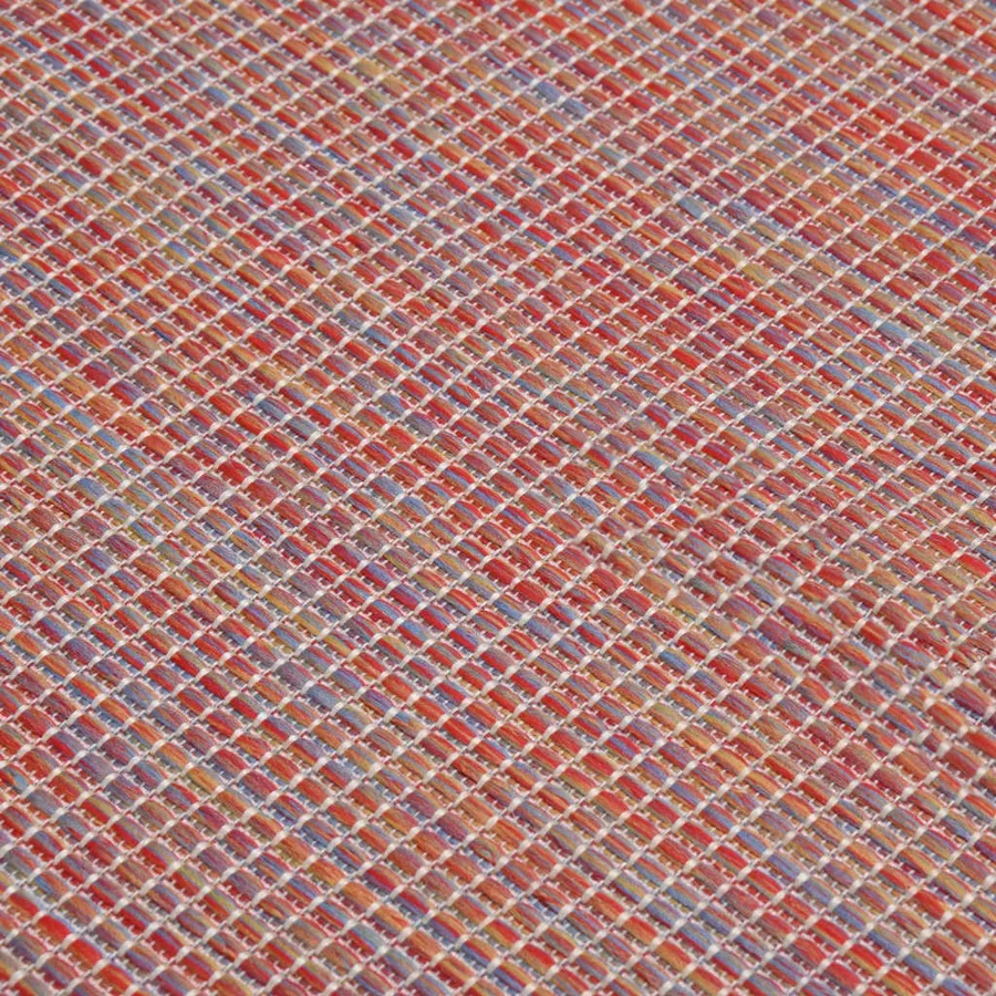 Tapis à tissage plat d'extérieur 80x150 cm Rouge - 5