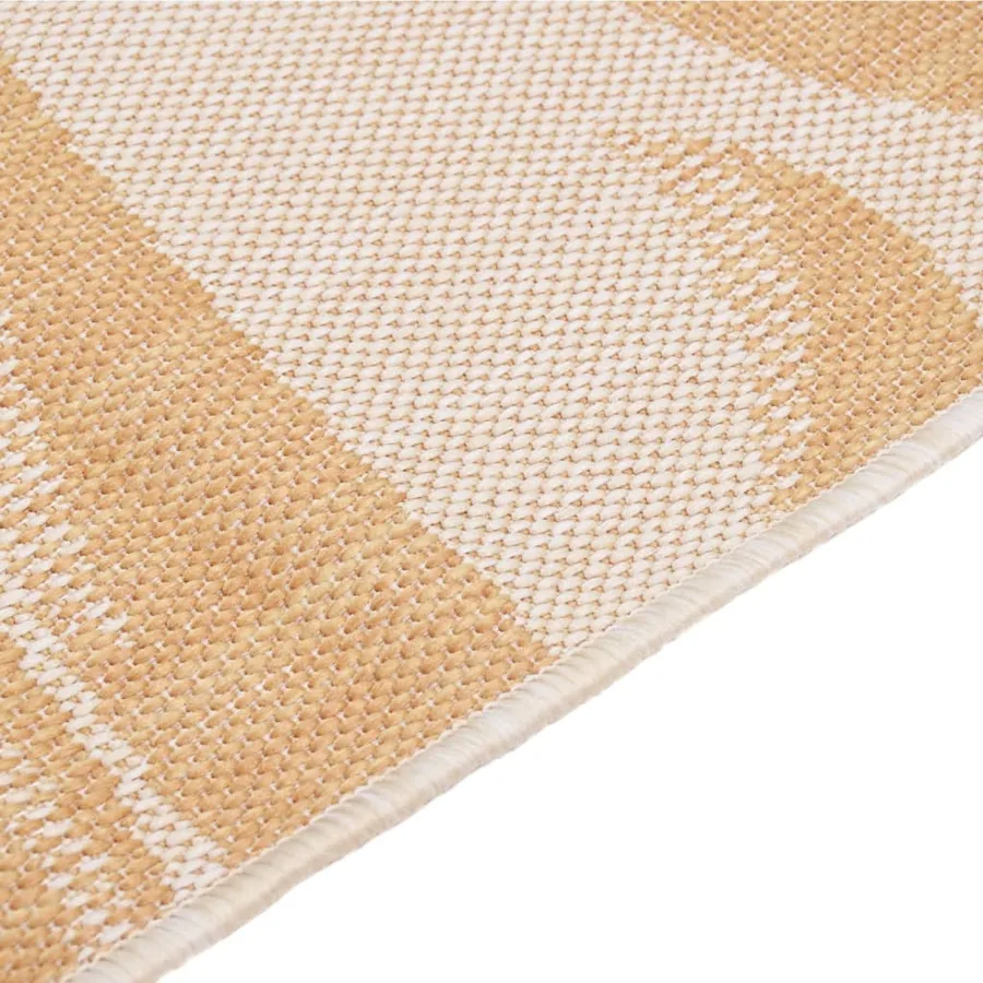 Tapis à tissage plat d'extérieur 100x200 cm Motif de feuille - 4
