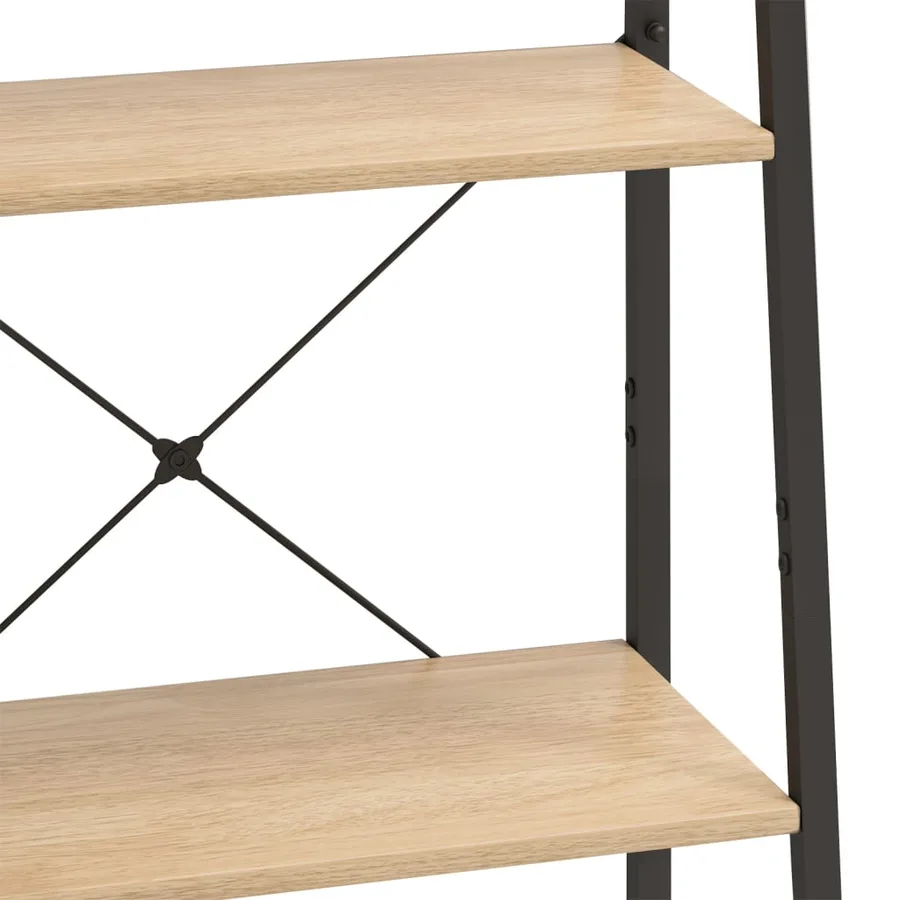 Étagère sur pied 4 niveaux Marron clair et noir 56x35x140 cm - 6