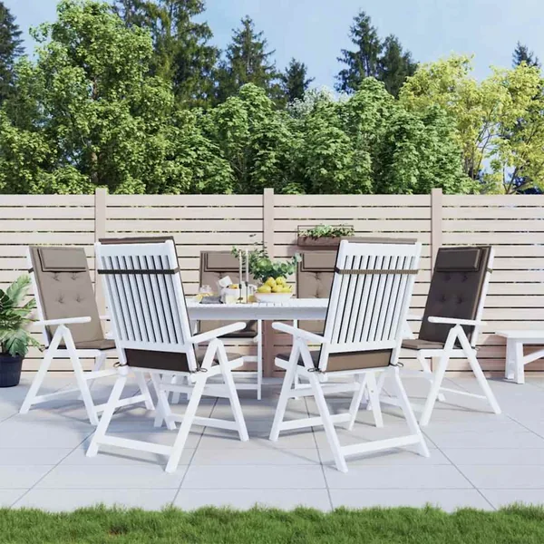 Coussins de chaise à dossier haut lot de 6 taupe tissu oxford