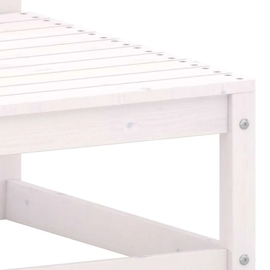 Repose-pieds de jardin avec coussins lot de 2 Blanc Bois de pin - 6
