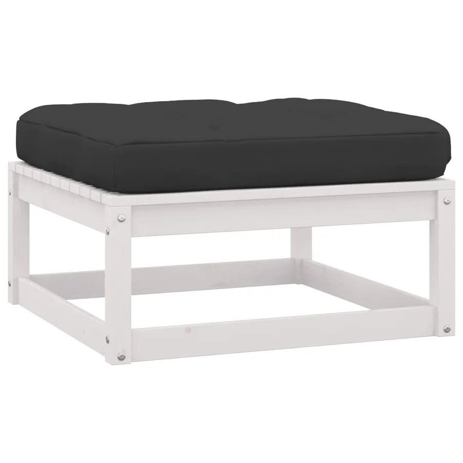 Repose-pieds de jardin avec coussins lot de 2 Bois pin solide - 3