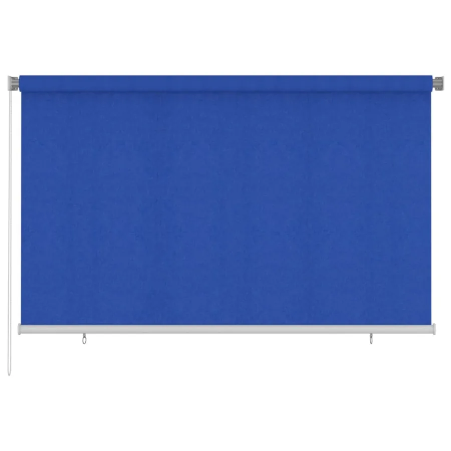 Store roulant d'extérieur 245 (l) x 140 (H) cm bleu HDPE