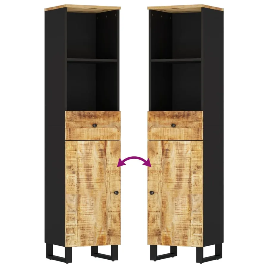 Ensemble de meubles de salle de bain 3 pcs bois manguier massif - 8