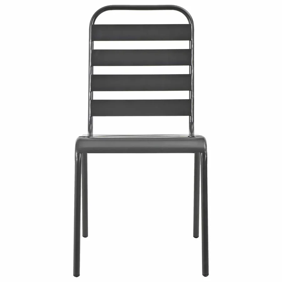 Chaises empilables de d'extérieur lot de 2 Acier Gris - 3