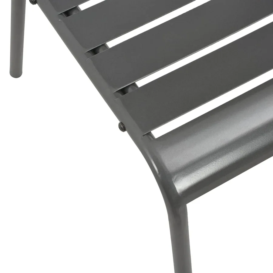 Chaises empilables de d'extérieur lot de 2 Acier Gris - 6