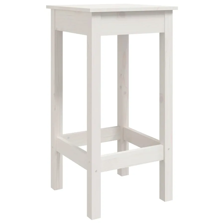 Chaises de bar lot de 2 blanc 40x40x78 cm bois de pin solide - 3
