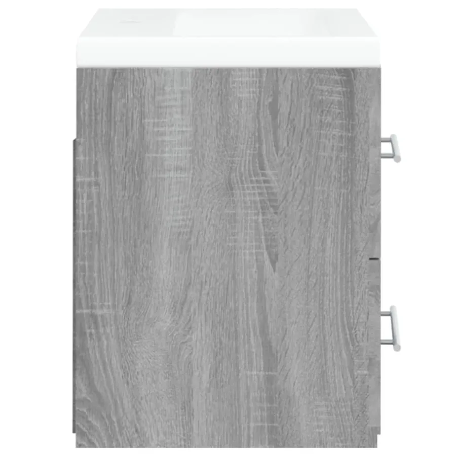 Meuble lavabo avec bassin intégré Sonoma gris Bois d'ingénierie - 6