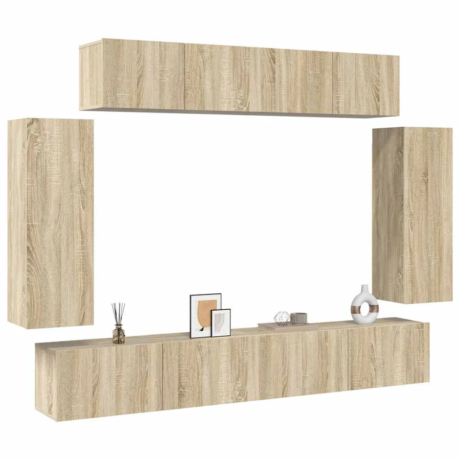 Ensemble de meuble TV 6 pcs Chêne sonoma Bois d'ingénierie - 3