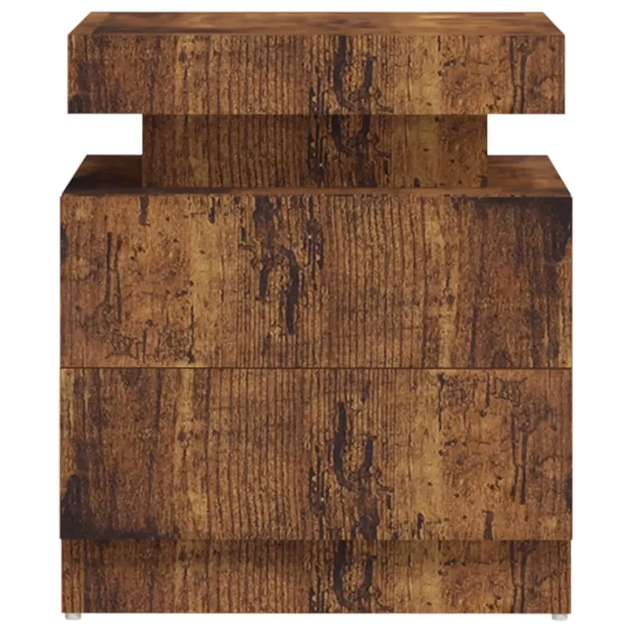 Table de chevet chêne fumé 45x35x52 cm Bois d'ingénierie - 4