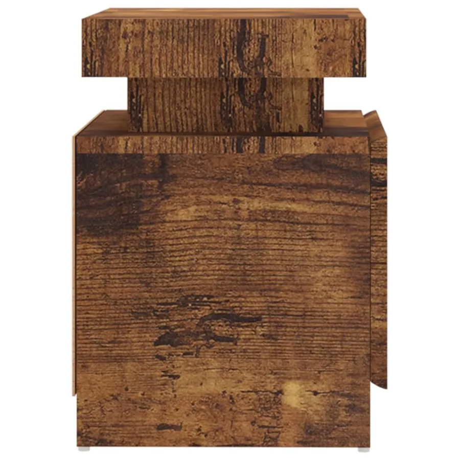 Table de chevet chêne fumé 45x35x52 cm Bois d'ingénierie - 5