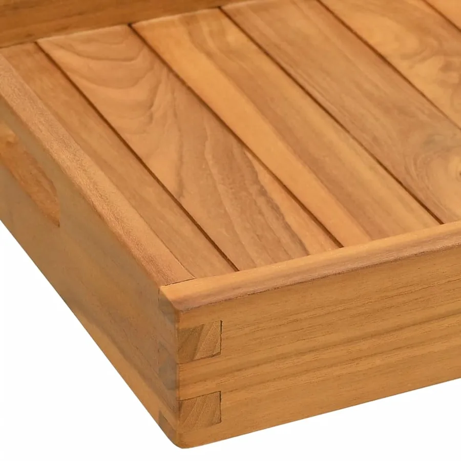 Plateau de service 60x35 cm Bois de teck massif - 6