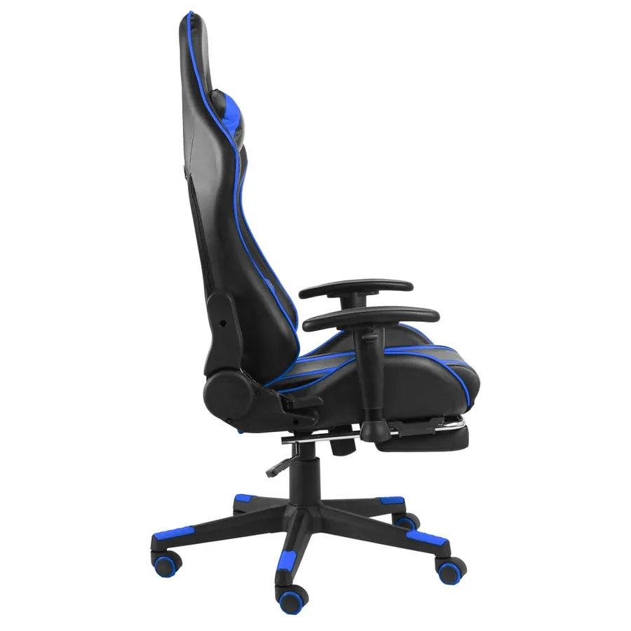 Chaise de jeu pivotante avec repose-pied Bleu PVC - 3