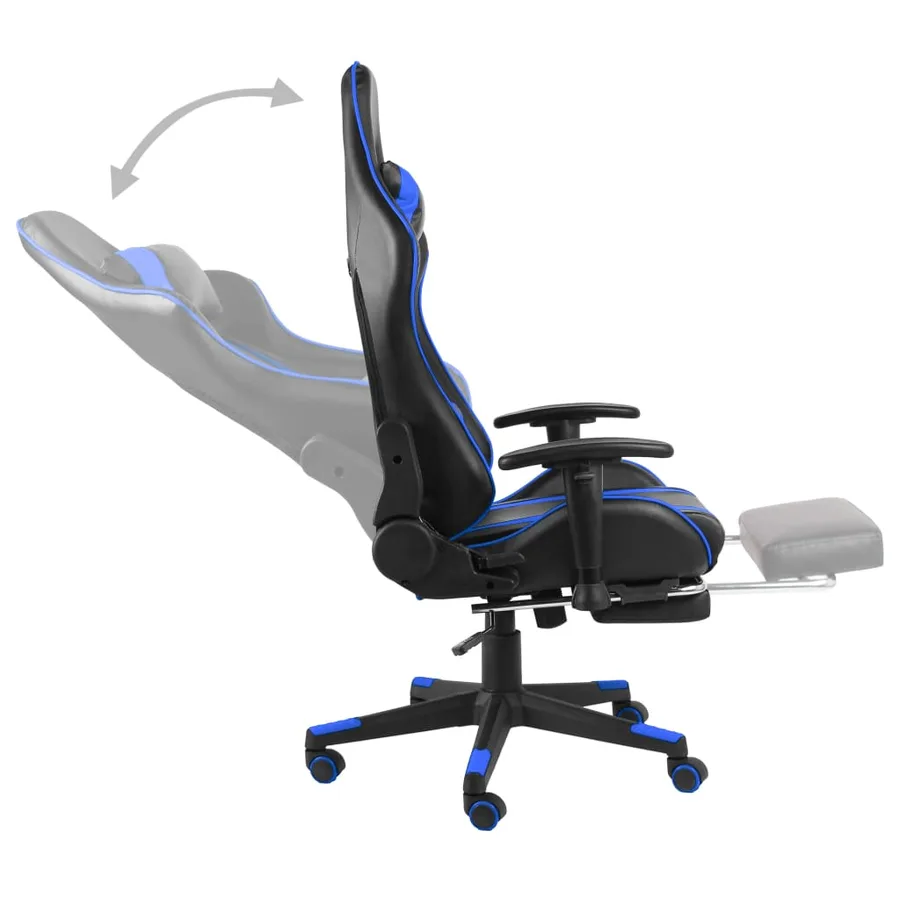 Chaise de jeu pivotante avec repose-pied Bleu PVC - 5